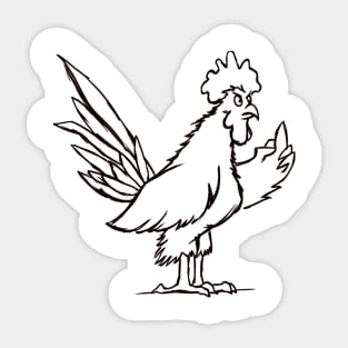 Funny Rooster With Attitude Joke Sticker